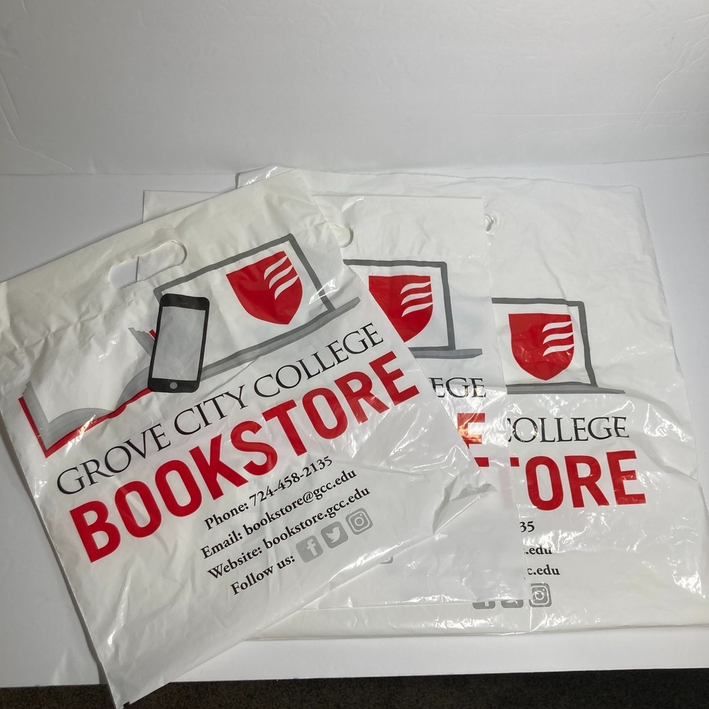 GCC Grove City College Bookstore Bags‎ Lot of 3 in 2 Sizes "Go Grovers"